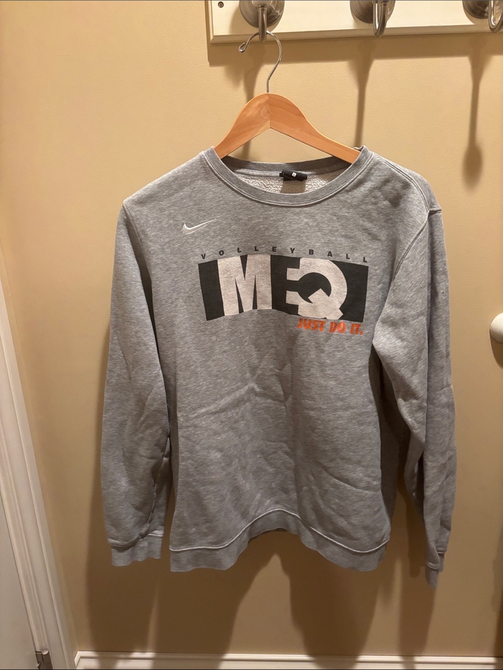 Nike Gray Crewneck Sweatshirt with Volleyball Graphic